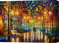 Impressionism Canvas Prints - Rain's Rustle by Leonid Afremov