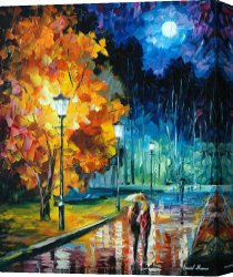 Night Canvas Paintings - Romantic Night by Leonid Afremov