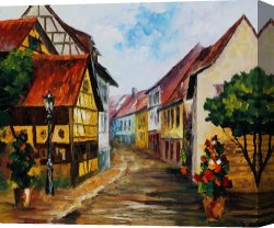 Germany: Berlin Canvas Paintings - Town in Germany by Leonid Afremov