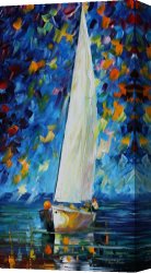 White Canvas Prints - White Sail by Leonid Afremov