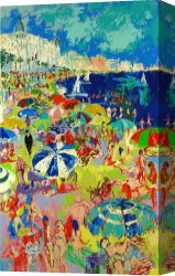 Beach Canvas Prints - Beach at Cannes by Leroy Neiman