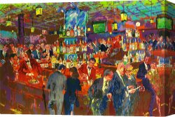 Street Canvas Prints - Harry's Wall Street Bar by Leroy Neiman