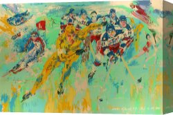 Olympics Canvas Paintings - Neiman's Lake Placid Winter Olympics, 1980 by Leroy Neiman