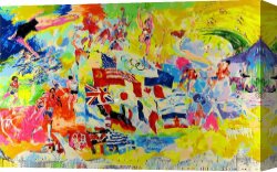 Olympics Canvas Paintings - Neiman's Montreal Olympic, 1976 by Leroy Neiman