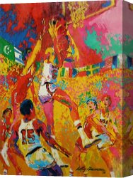 Olympics Canvas Paintings - Olympic Basketball by Leroy Neiman
