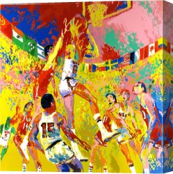 Olympics Canvas Paintings - Olympic Basketball by Leroy Neiman