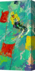 Olympics Canvas Paintings - Winter Olympic Skiing, Lake Placid, 1980 by Leroy Neiman