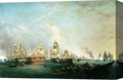 The Battle of Bannockburn Canvas Prints - Surrender of the Santissima Trinidad to Neptune The Battle of Trafalgar by Lieutenant Robert Strickland Thomas