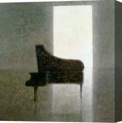 Room Canvas Paintings - Piano Room 2005 by Lincoln Seligman
