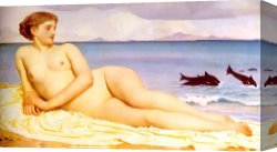 Hylas And The Nymphs Canvas Prints - Actaea, The Nymph of The Shore by Lord Frederick Leighton