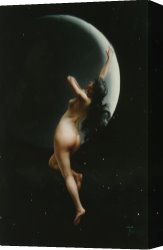 Hylas And The Nymphs Canvas Prints - The Moon Nymph by Luis Ricardo Falero