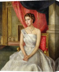 Apartments of Queen Elizabeth of Prussia, Charlottenburg Palace, Berlin Canvas Prints - Queen Elizabeth II by Lydia de Burgh