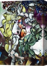 Eve Canvas Paintings - Adam And Eve 1912 by Marc Chagall