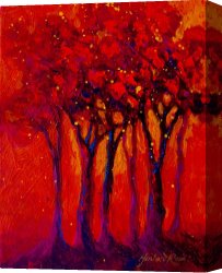 Landscape Canvas Paintings - Abstract Landscape 2 by Marion Rose