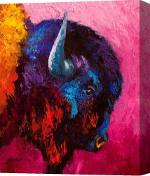 Ancient Canvas Paintings - Ancient Soul - Bison by Marion Rose