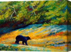 Beach Canvas Prints - Beach Lunch - Black Bear by Marion Rose