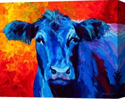Wing of a Blue Roller Canvas Prints - Blue Cow II by Marion Rose