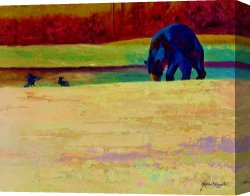 City by The Bay Canvas Prints - Foraging At Neets Bay - Black Bear by Marion Rose