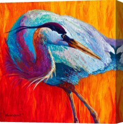 Wing of a Blue Roller Canvas Prints - Second Glance - Great Blue Heron by Marion Rose