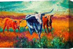 Home Canvas Paintings - When The Cows Come Home by Marion Rose