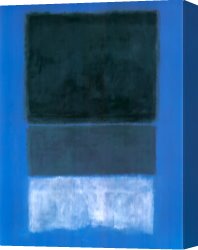 White Canvas Prints - No 14 White And Greens in Blue by Mark Rothko