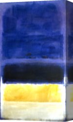 Untitled C.1951 Canvas Prints - Untitled Blue Dark Blue Yellow by Mark Rothko