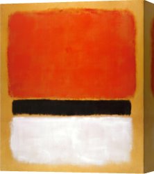 White Canvas Prints - Untitled Red Black White on Yellow 1955 by Mark Rothko
