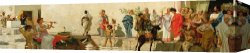 Street Canvas Prints - A Roman Street Scene with Musicians and a Performing Monkey by Modesto Faustini
