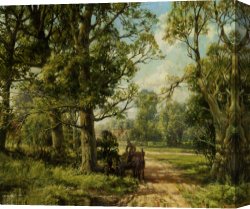 Boar Lane Canvas Paintings - Hampshire Lane by Montague Dawson