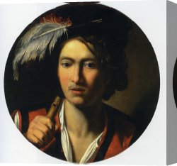 Portrait of a Young Man (selfportrait) Canvas Paintings - Portrait of a Young Man Bust Length Holding a Flute And Wearing a Feather in His Hat by Nicolas Regnier