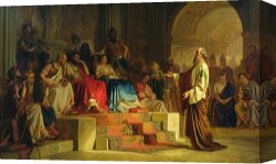 Paul Kruger (1825-1904) Canvas Prints - Trial of the Apostle Paul by Nikolai K Bodarevski