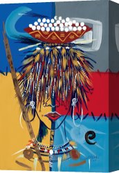 Headdress Canvas Prints - African Beauty 2 by Oglafa Ebitari Perrin