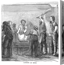 1878 Canvas Paintings - Chicago: Meatpacking, 1878 by Others