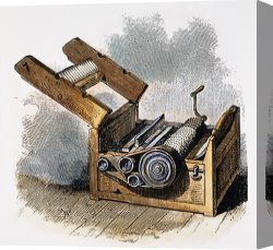 Swine, 19th Century Canvas Paintings - COTTON GIN, 19th CENTURY by Others