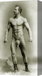 Ancient Canvas Paintings - Eugen Sandow In Classical Ancient Greco Roman Pose by Others