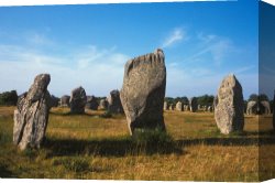 Ancient Canvas Paintings - France Brittany Carnac Ancient Megaliths by Others