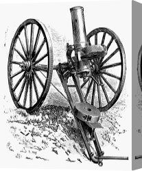 Swine, 19th Century Canvas Paintings - GATLING GUN, 19th CENTURY by Others