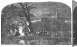 Swine, 19th Century Canvas Paintings - GYPSY CAMP, 19th CENTURY by Others