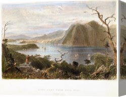 Night View of a Barge And It's Tug on The Kanawha River Canvas Prints - Hudson River View, 1838 by Others