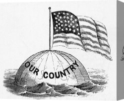 Swine, 19th Century Canvas Paintings - U.S. FLAG, 19th CENTURY by Others