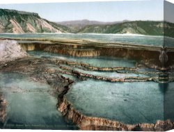 Woman at a Hot Spring Hotel Canvas Prints - Yellowstone: Hot Spring by Others