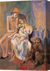 Family Canvas Prints - Family of Acrobats with Monkey 1905 by Pablo Picasso