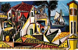 Landscape Canvas Paintings - Mediterranean Landscape by Pablo Picasso