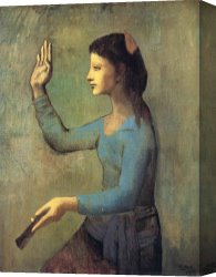 The Feathered Fan Canvas Prints - Woman with a Fan 1905 by Pablo Picasso