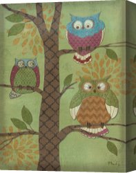 Fantasy Canvas Prints - Fantasy Owls Vertical I by Paul Brent