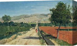 Landscape Canvas Paintings - Landscape in Provence by Paul Camille Guigou