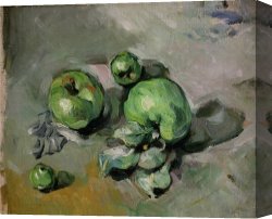 Oil Canvas Paintings - Green Apples c.1872 73 Oil on Canvas by Paul Cezanne
