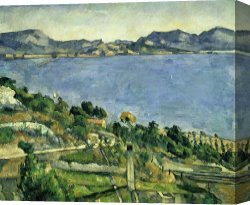 1878 Canvas Paintings - L Estaque Landscape in The Gulf of Marseille About 1878 79 by Paul Cezanne