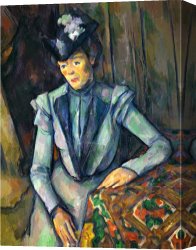 Paul Kruger (1825-1904) Canvas Prints - Lady in Blue 1900 1904 by Paul Cezanne
