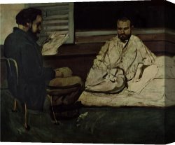 Oil Canvas Paintings - Paul Alexis 1847 1901 Reading a Manuscript to Emile Zola 1840 1902 1869 70 Oil on Canvas by Paul Cezanne